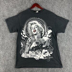 Delta Pro Weight Graphic Tee Shirt Womens Large Black Cotton Marilyn Monroe